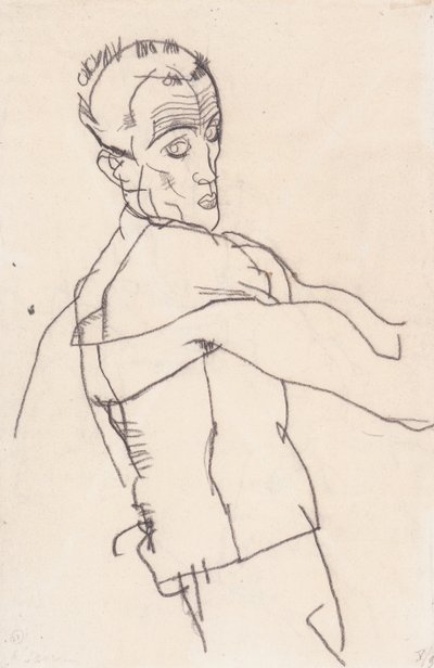 Selbstbildnis im Profil von Egon Schiele